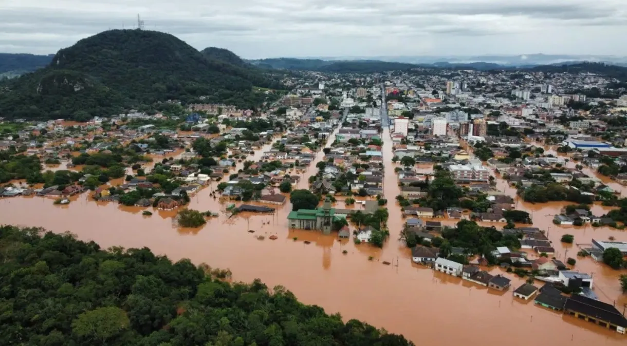 Enchentes históricas atingiram o Rio Grande do Sul Reprodução/Prefeitura de Montenegro. Fonte: CNN