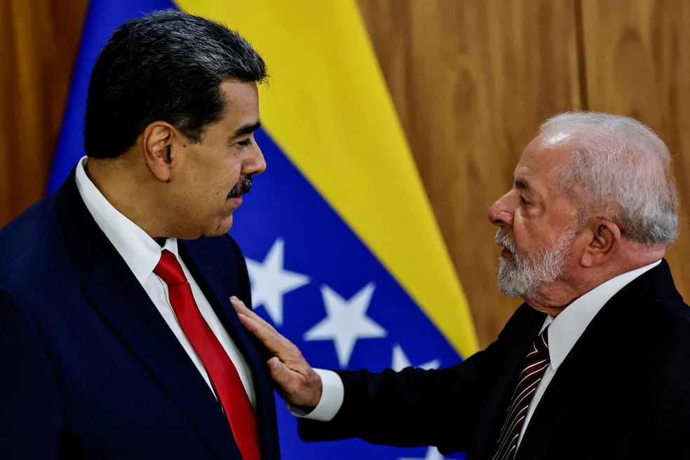 Presidentes Lula e Maduro durante encontro em Brasília, em maio de 2023. — Foto: Ueslei Marcelino/Reuters. Fonte: Portal G1