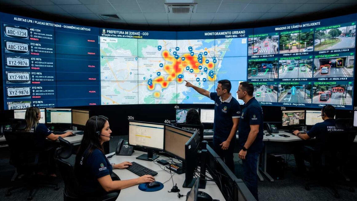 Central de controle e videomonitoramento municipal utilizando inteligência artificial para cercamento digital