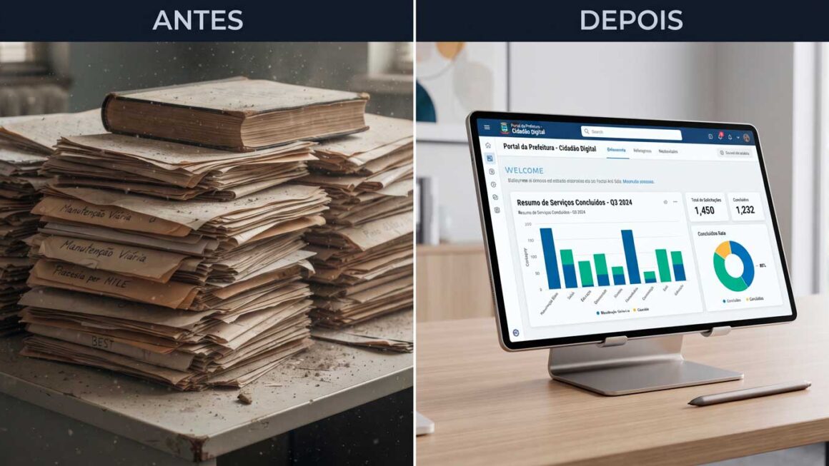 A prefeitura sem papel: A modernização exigida pela nova legislação não é apenas técnica, é a base para uma prefeitura eficiente, que atende o cidadão 24h e otimiza o orçamento público.